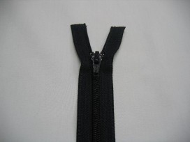 Donkerblauwe deelbare fijne rits 30 cm. lang 