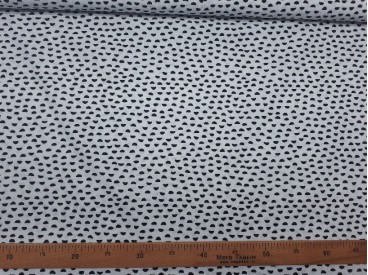 Poplin katoen  Wit/zwart  Halve cirkels  11103-50N