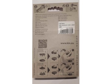 Babydrukkers. Donkergrijze inslag drukknoop met werktuig. Een open rondje. Doorsnee 10 mm. 15 stuks per pakje