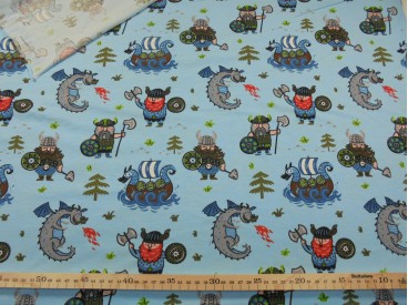 Oeko-Tex kindertricot Lichtblauw met viking 4709-02N