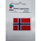 Noorse vlag applicatie.  7 x 5 cm.  Opstrijkbaar