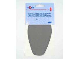 Elleboogstukken Lichtgrijs, van kunstleer. Opstrijkbaar en opnaaibaar.