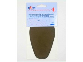 Elleboogstukken Khaki, van kunstleer. Opstrijkbaar en opnaaibaar.