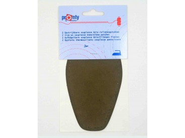 Elleboogstukken Khaki, van kunstleer. Opstrijkbaar en opnaaibaar.