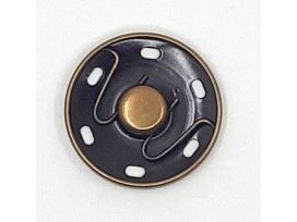 Een opnaaibare oud bronzen drukknoop met een doorsnee van 30mm.  1 Drukknoop bestaat uit 2 delen, een mannetje en een vrouwtje.