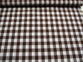 Boerenbont ruit 20x20mm. Donkerbruin  Stukje van 60 cm