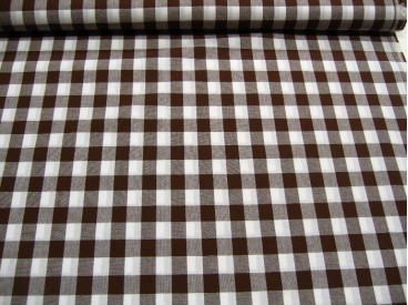 Boerenbont ruit 20x20mm. Donkerbruin  Stukje van 60 cm