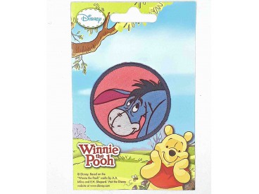 Winnie de Pooh applicatie  Cirkel Iejoor  Een opstrijkbare ronde applicatie met een doorsnee van 6 cm.