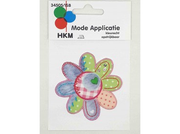 Bloem applicatie  met een patchwork print  Groot