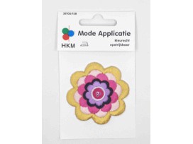 Bloem applicatie  met een glitter hart  Middel