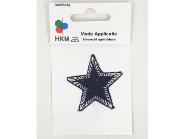 Applicatie jeans ster klein zwart jeans