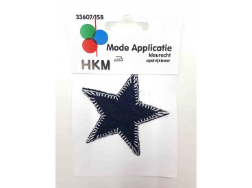 Applicatie jeans ster groot zwart jeans