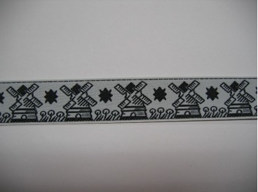 Sierband Zwarte molens  23mm breed