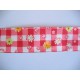 Sierband Boerenbont rood met bloemen  38mm breed