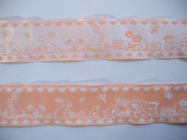 Sierband Zalm met kip, kuiken en haasje   33mm