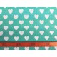 Canvas stof Mintgroen met witte hartjes