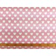 Canvas stof Roze met witte hartjes