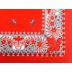 Boerenzakdoek  Rood met Franse lelie  BZ6