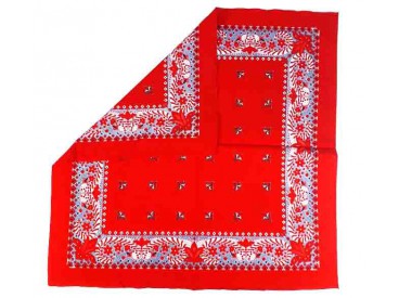 Boerenzakdoek  Rood met Franse lelie  BZ6