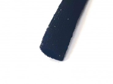Zwart stevig en zacht elastisch koord plat  5mm breed