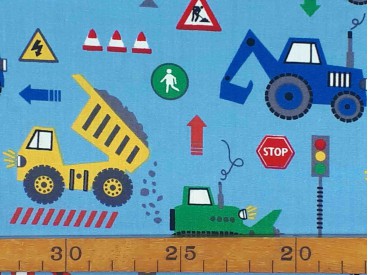 Poplin Jongensprint  Werk in uitvoering  Maxi  Bleu