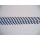 Donkerblauw/wit gestreept biaisband.  100% katoen  20 mm. breed