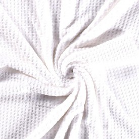 Waffle fleece  Wit 100% Polyester 1.50 mtr. br. 280 gram p/m2