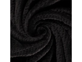 Waffle fleece  Zwart 100% Polyester 1.50 mtr. br. 280 gram p/m2