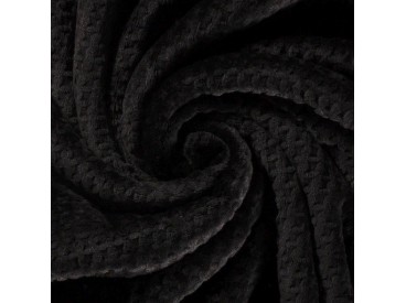 Waffle fleece  Zwart 100% Polyester 1.50 mtr. br. 280 gram p/m2