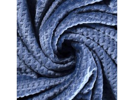 Waffle fleece  Jeansblauw 100% Polyester 1.50 mtr. br. 280 gram p/m2