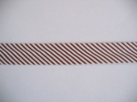 Biaisband gestreept Bruin 018