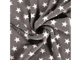 Honingraat fleece Grijs met witte sterren