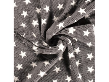 Honingraat fleece Grijs met witte sterren
