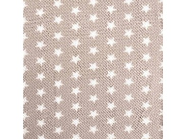 Honingraat fleece Zand met witte sterren
