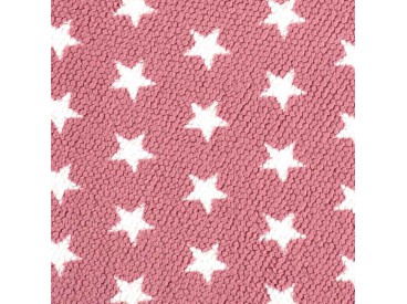 Honingraat fleece Oudroze met witte sterren  14052-012