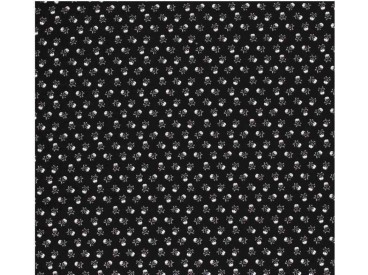 Poplin Katoen  Zwart/Wit met doodskopjes  Klein