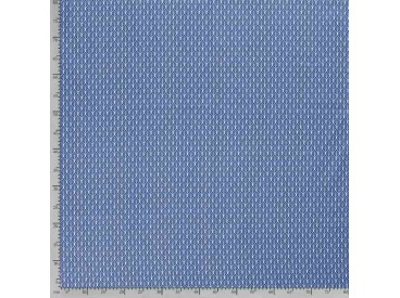 Poplin/katoen met een oudblauw blad motief. 100% katoen 1.45 mtr.br. 110 gram p/m2