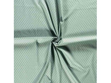 Poplin/katoen met een oudgroen blad motief. 100% katoen 1.45 mtr.br. 110 gram p/m2