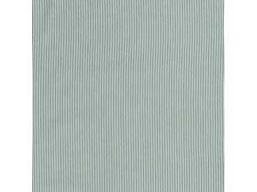 Een mintgroen/oudgroene lengtestreep.. De streep is 2 mm. breed.. 100% Katoen 1.45 mtr. br. 110 gram p/m2