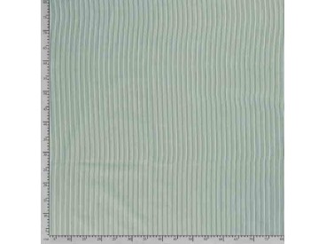 Een mintgroen/oudgroene lengtestreep.. De streep is 2 mm. breed.. 100% Katoen 1.45 mtr. br. 110 gram p/m2