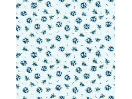 Dapper katoen Floral Flair  Lichtblauw met boeketjes