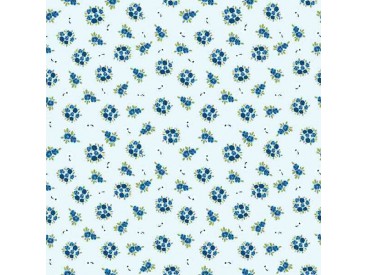 Dapper katoen Floral Flair  Lichtblauw met boeketjes