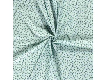 Dapper katoen Floral Flair  Mintgroen met boeketjes