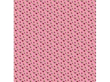 Dapper katoen Floral Flair  Oudroze met warmrode mini roosjes