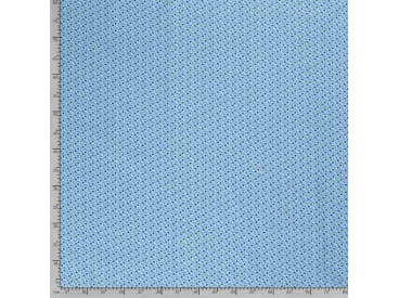 Dapper katoen Floral Flair  Aqua met kobalt mini roosjes