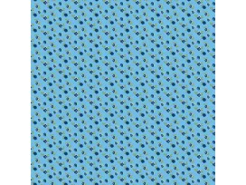 Dapper katoen Floral Flair  Aqua met kobalt mini roosjes