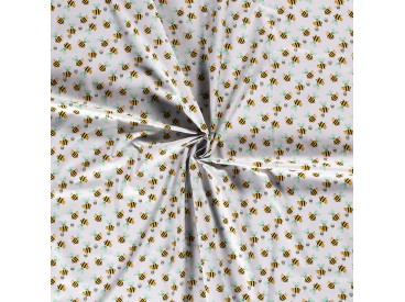 Dapper katoen Garden Party  Lichtgrijs met bijtjes 15537-061