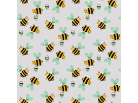 Dapper katoen Garden Party  Lichtgrijs met bijtjes 15537-061