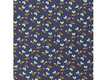 Dapper katoen Garden Party  Donkerblauw met bijtjes  15537-008