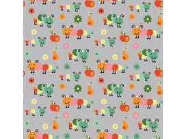 Dapper katoen  Garden Party  Lichtgrijs met rupsjes